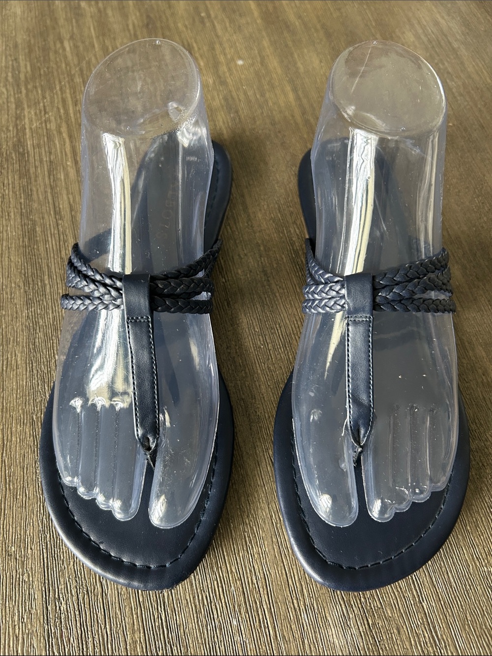 Talbots Cece Braided Thons Sandals, Sz. 7, Color Navy Blue.